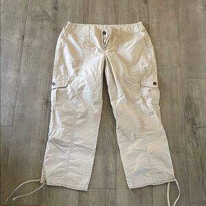 Boston Proper Beige Ankle Cargo Pants